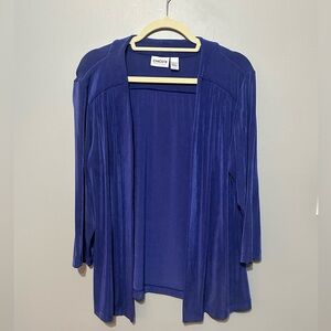 Chico’s Satiny-Feel Lightweight Royal Blue Cardigan-Style Jacket M/L
